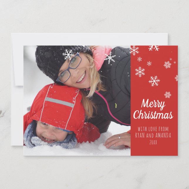 Merry Christmas Personalized Photo Christmas Holiday Card (Front)