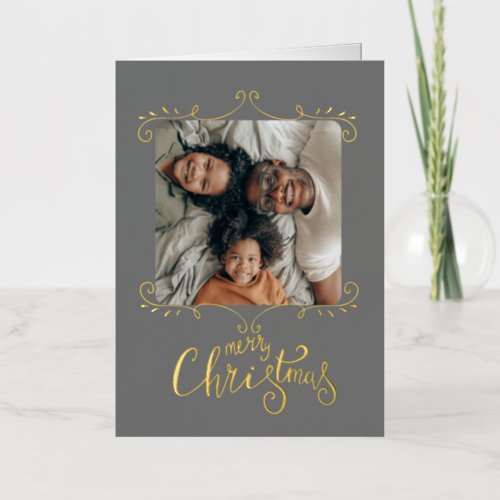  Merry Christmas Personalized Photo Foil Holiday Card