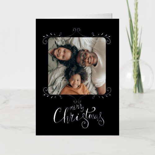  Merry Christmas Personalized Photo Foil Holiday Card