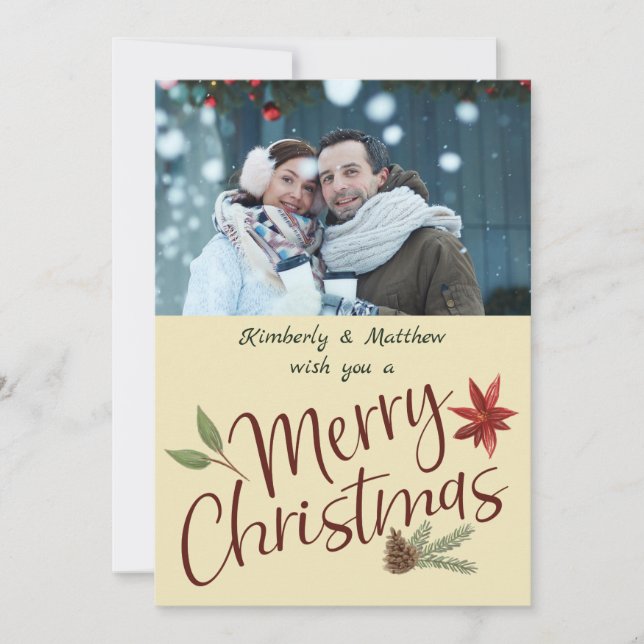 Merry Christmas Personalized Photo Holiday (Front)