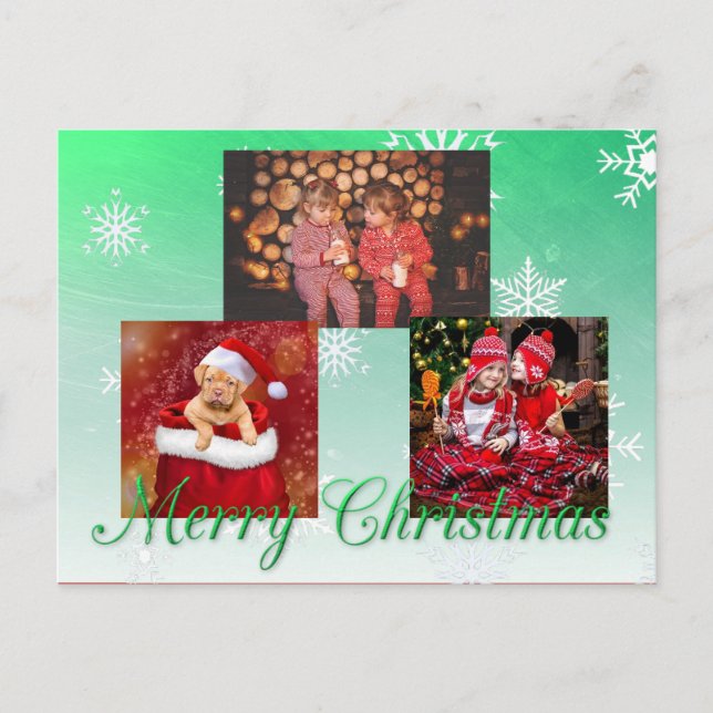 Merry Christmas Personalized Photo Postcard (Front)