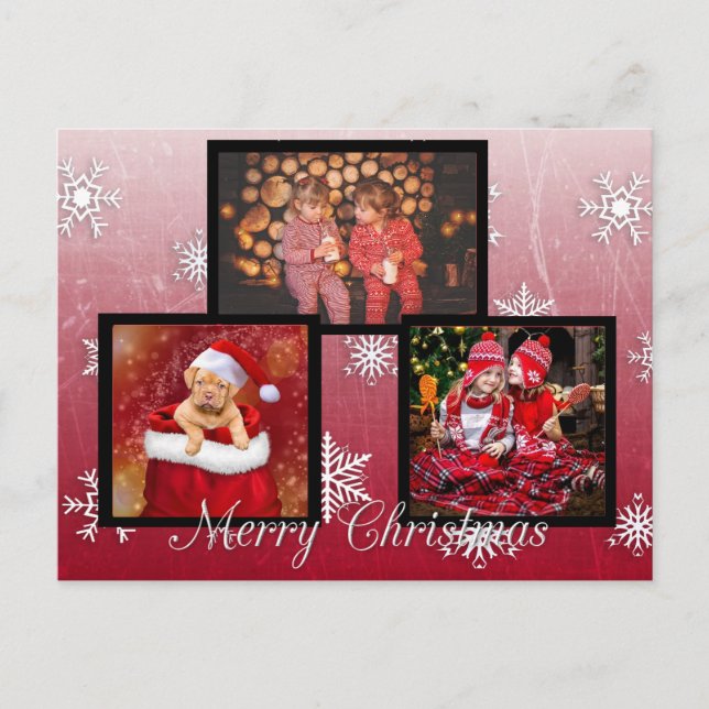 Merry Christmas Personalized Photo Postcard (Front)