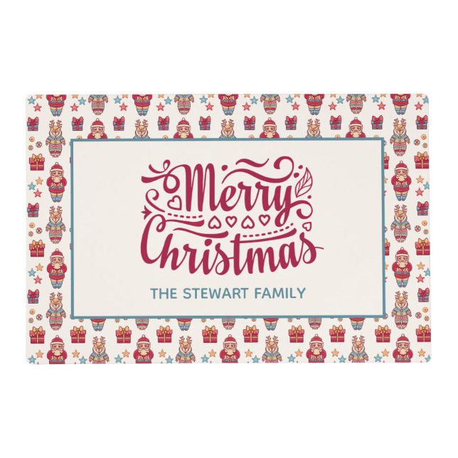 Merry Christmas Personalized Placemat (Front)
