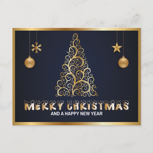 "Merry Christmas" Personalized Postcard (Front)