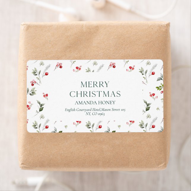 Merry Christmas Personalized Shipping Label (Insitu)