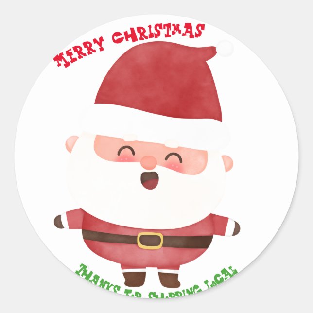 Merry Christmas Personalized Sticker (Front)
