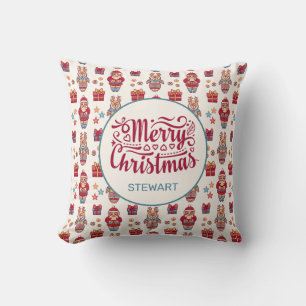 Merry Christmas Personalized Throw Pillow