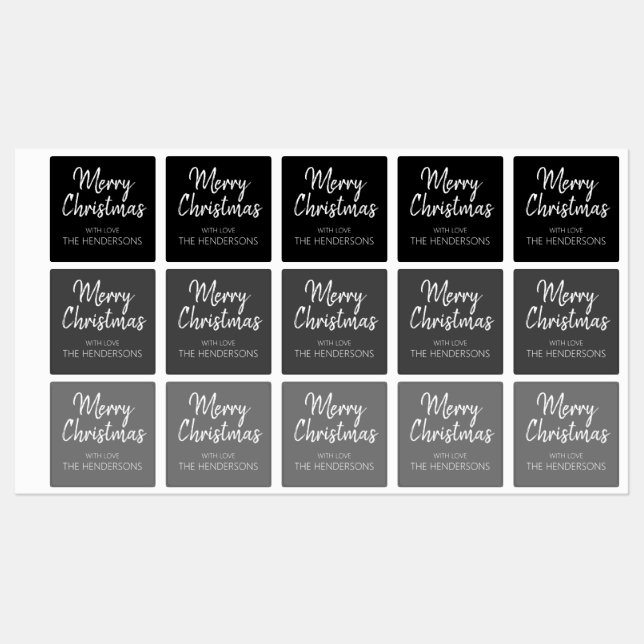 Merry Christmas Personalized Waterproof Food Label (Sheet)