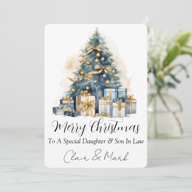 Merry Christmas personised  Holiday Card (Standing Front)
