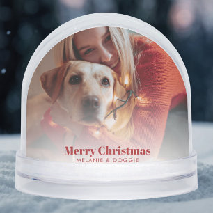 Merry Christmas Pet and Family Photo Custom Snow Globe