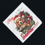 Merry Christmas - Pet Bandana<br><div class="desc">Celebrate the season in style with this festive pet design, perfect for spreading holiday cheer. Whether you're decking the halls or simply embracing the spirit of Christmas, this versatile design adds a touch of warmth and joy to any product. Ideal for gifting or personal use, it's sure to bring holiday...</div>