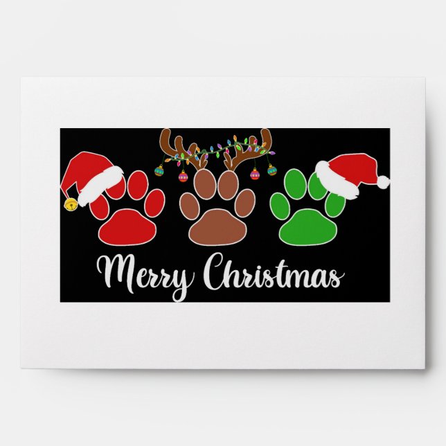 Merry Christmas Pet Christmas Card Envelope (Front)