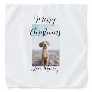 Merry Christmas pet dog cat photo holiday gifts lo Bandana
