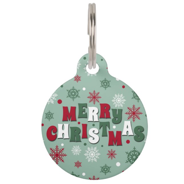 Merry Christmas Pet ID Tag (Front)