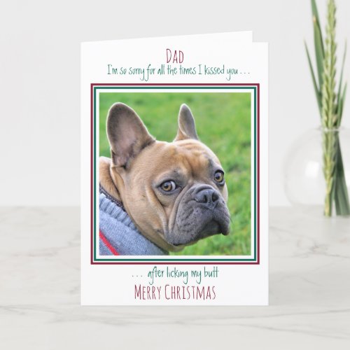 Merry Christmas Pet Photo Funny Dog Dad Holiday Card
