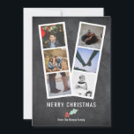 Merry Christmas Photo Booth Holly And Black Holiday Card<br><div class="desc">Flat greetings card for Christmas -  six photo template photo booth and holly berry themed  Christmas card -  X-Mas / holiday flat cards for you to personalize with your own photo and text .. from Ricaso  

 CHANGE THE SAMPLE PHOTOS TO YOUR OWN</div>