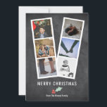Merry Christmas Photo Booth Holly And Black Holiday Card<br><div class="desc">Flat greetings card for Christmas -  six photo template photo booth and holly berry themed  Christmas card -  X-Mas / holiday flat cards for you to personalize with your own photo and text .. from Ricaso  

 CHANGE THE SAMPLE PHOTOS TO YOUR OWN</div>
