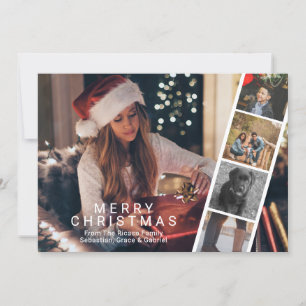Merry Christmas Photo Booth Modern Personalized Holiday Card