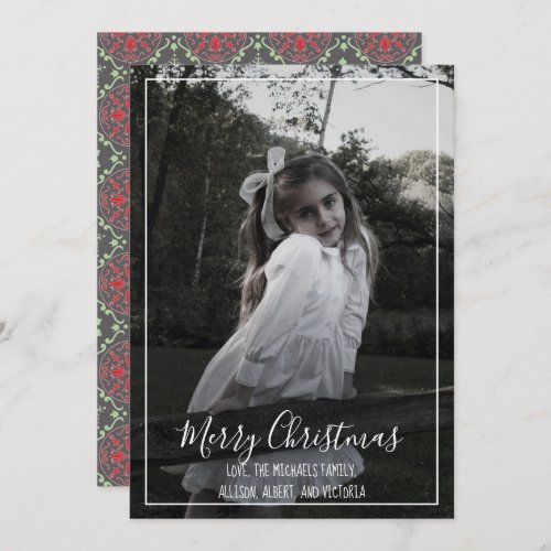 Merry Christmas Photo Calligraphy Script Simple Holiday Card