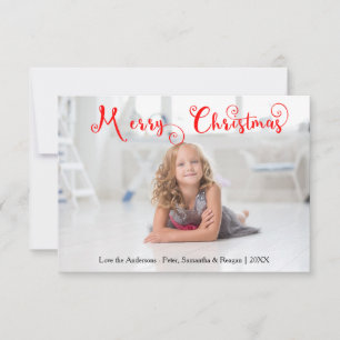 Merry Christmas Photo Candy Cane-3x5Christmas Card