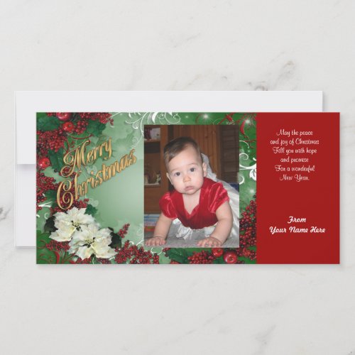 Merry Christmas photo card elegant