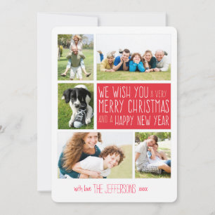 Merry Christmas photo card Holiday photo collage