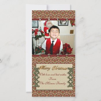 "merry Christmas" Photo Card Linen-look by Irisangel at Zazzle