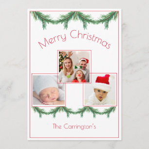 Merry Christmas Photo Card Three Pictures