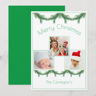 Merry Christmas Photo Card Three Pictures