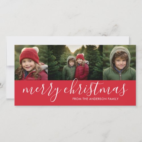 Merry Christmas Photo Card with 4 photos