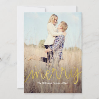 Merry Christmas Photo Cards | Faux Gold Foil