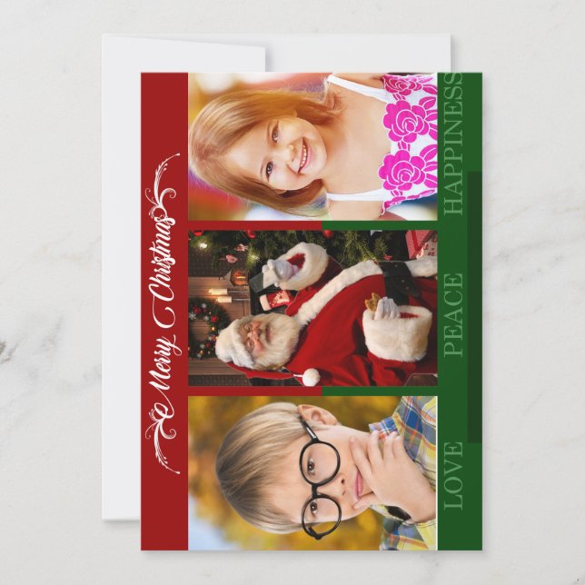 Merry Christmas photo cards with Santa Claus (Front)
