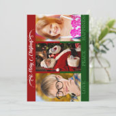 Merry Christmas photo cards with Santa Claus (Standing Front)
