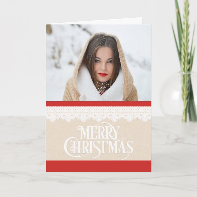 Merry Christmas Photo Christmas Card (Front)
