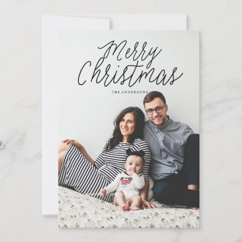 MERRY CHRISTMAS photo christmas greeting card