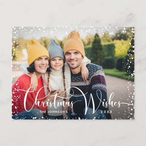 Merry Christmas PHOTO Christmas Greeting Holiday Postcard