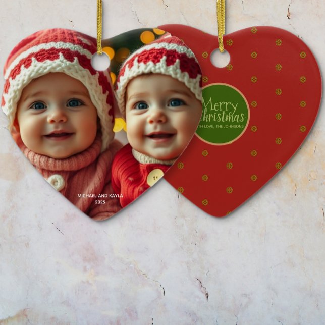 Merry Christmas Photo Christmas Ornament (Creator Uploaded)