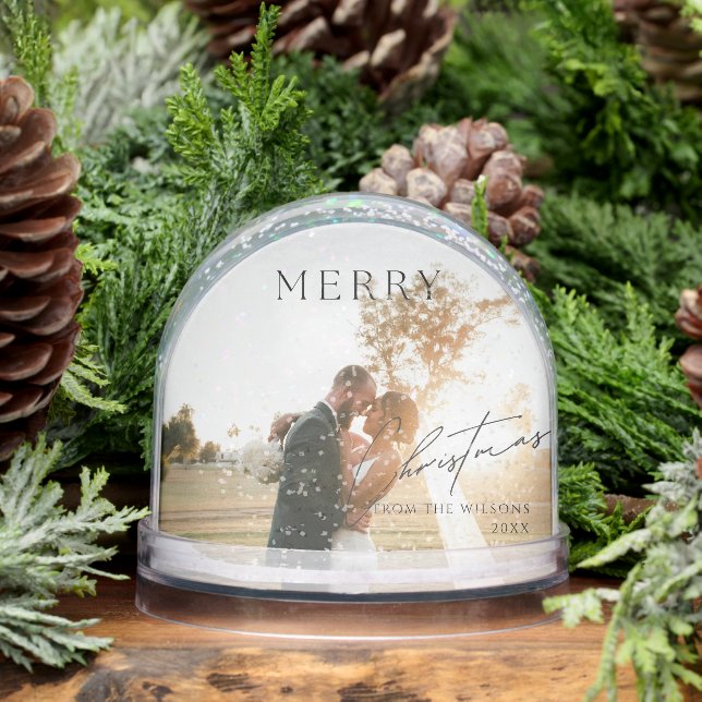 Merry Christmas Photo Christmas Snow Globe (Winter)