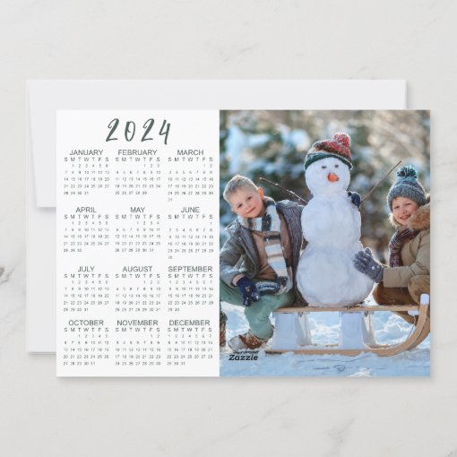 Merry Christmas Photo Collage 2024 Calendar Holiday Card Zazzle