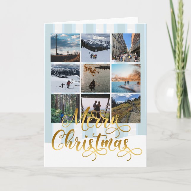 Merry Christmas Photo Collage Greeting Card (Front)