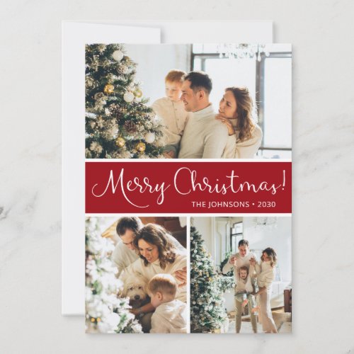 Merry Christmas Photo Collage Holiday Card