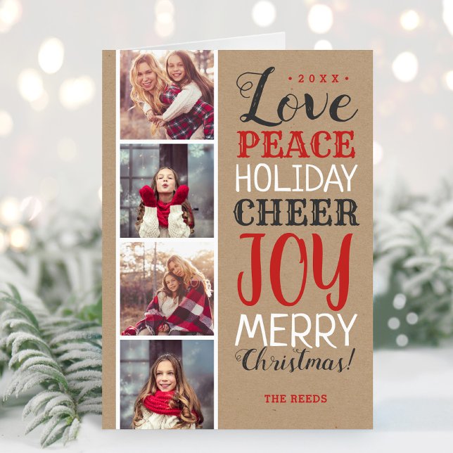 Merry Christmas Photo Collage Holiday Card (Creator Uploaded)