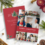 Merry Christmas Photo Collage Holiday Card<br><div class="desc">This cute and unique Merry Christmas photo card features a photo collage of 3 photos on the front and text for personalizing. The back includes a hand-painted watercolor nutcracker toy soldiers around a beautiful tree with text for adding a custom message. Find matching items in the Christmas Holiday Nutcracker Collection....</div>