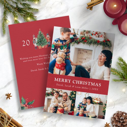 Merry Christmas Photo Collage Holiday Card