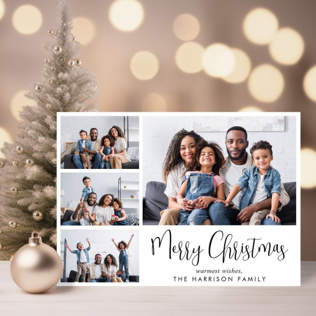 Merry Christmas Photo Collage Holiday Card (Creator Uploaded)