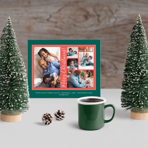 Merry Christmas photo collage Holiday Card