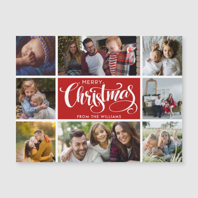 Merry Christmas Photo Collage Postcard (Front)