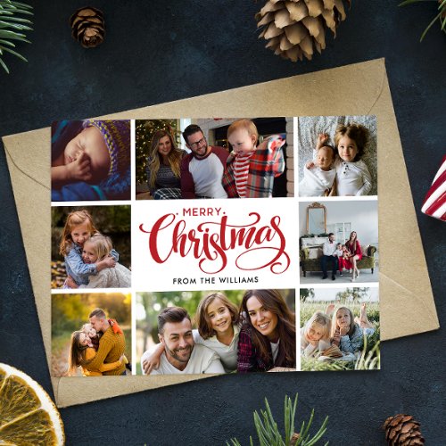 Merry Christmas Photo Collage Postcard