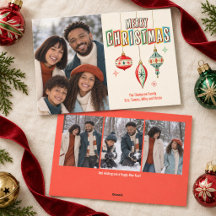 Merry Christmas Photo Collage Retro Typography 
