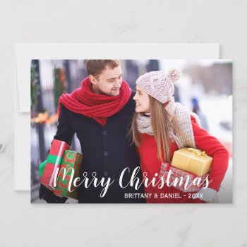 Merry Christmas Photo Couple Card Wst by HappyMemoriesPaperCo at Zazzle